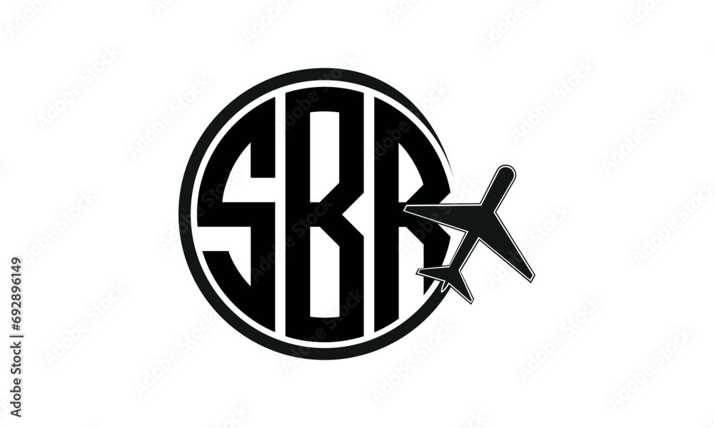SBR three initial letter circle tour & travel agency logo design vector ...