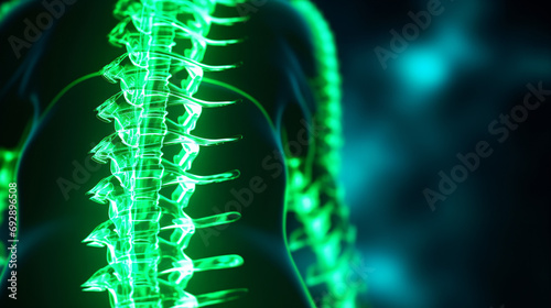 Green Vibrant Spine Spinal Cord Vertebrae