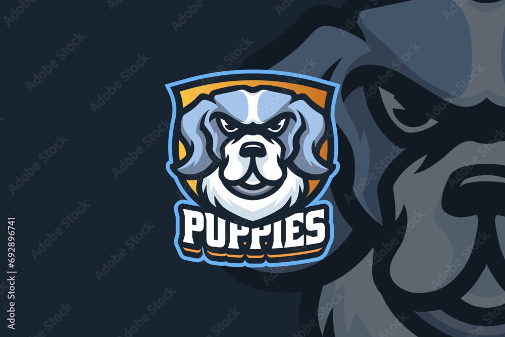 puppy dog mascot logo design for sport gaming team puppy dog mascot logo design for sport gaming team