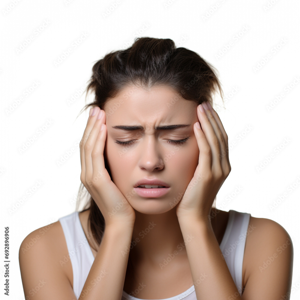 Ai Generated Young Woman Suffering from Headache Ai Generated Young Woman Suffering from Headache