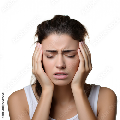 Ai Generated Young Woman Suffering from Headache