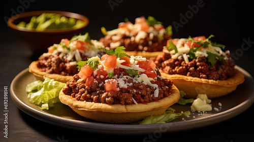 Tasty Sopes with Flavorful Beans, Meat, Lettuce, Cheese and Nestled Between Irresistibly Soft Buns