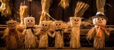 Straw toy effigies at Russian holiday celebration.