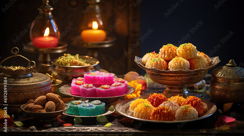 Colorful Indian Delights, Sweet Ladoos and Joyful Jalebis Sparking Joyful Festive