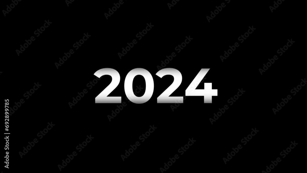 Time movement towards the new year 2024. 4K footage motion graphic video rendering Time movement towards the new year 2024. 4K footage motion graphic video rendering