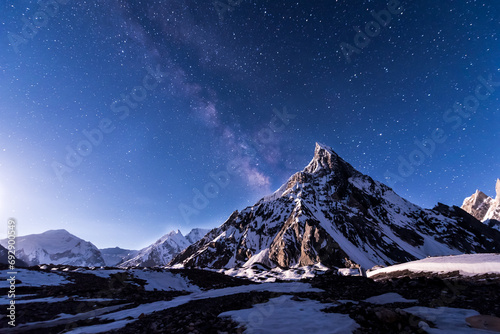 Starry night on the way to K2 base camp, Pakistan photo