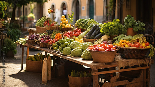 Colorful Vegetables Await, Showcasing the Bountiful Harvest of Italy's Culinary Riches in Market © Magenta Dream