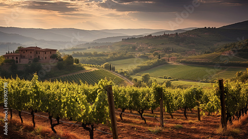 A Captivating Italian of Vineyards and Breathtaking Beauty Unveiled in a Landscape View