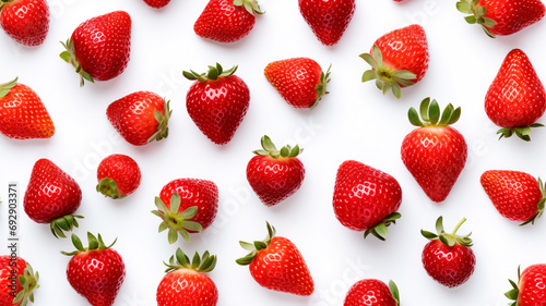 Fresh strawberry slices isolated on white background