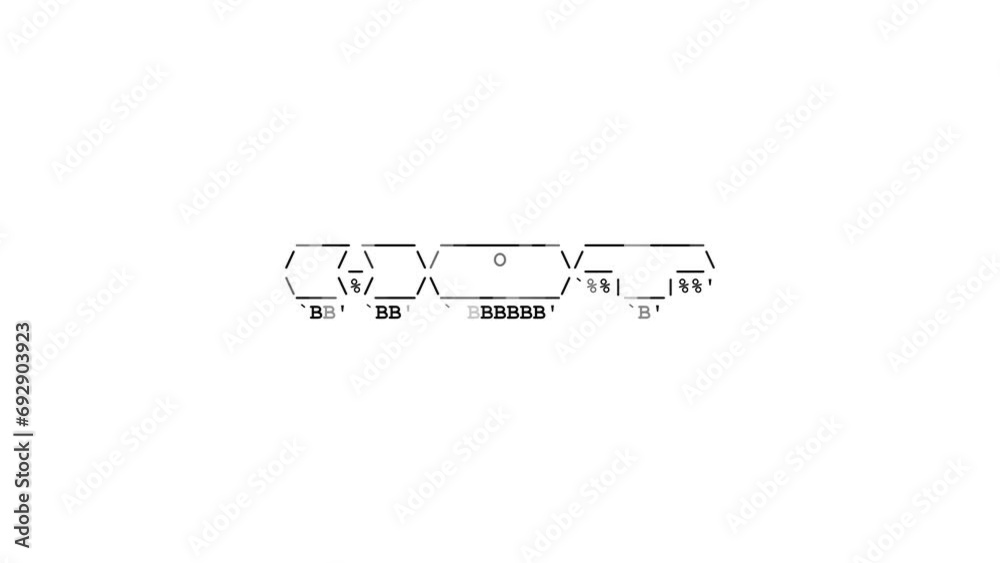 Hot ascii animation on white background. Ascii art code symbols with ...