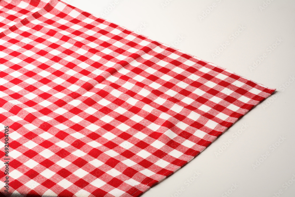 Checkered picnic blanket, red and white for background Checkered picnic blanket, red and white for background