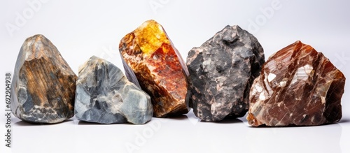 Feldspar is found in various types of igneous and metamorphic rocks. photo
