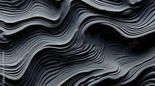 Abstract Layered Contours in Monochrome: An Artistic Interpretation of Geological Erosion photo