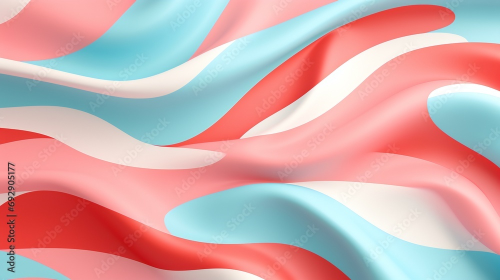 Soft Pastel Waves Flowing Gently, Evoking Calmness in a Sea of Coral and Azure Hues