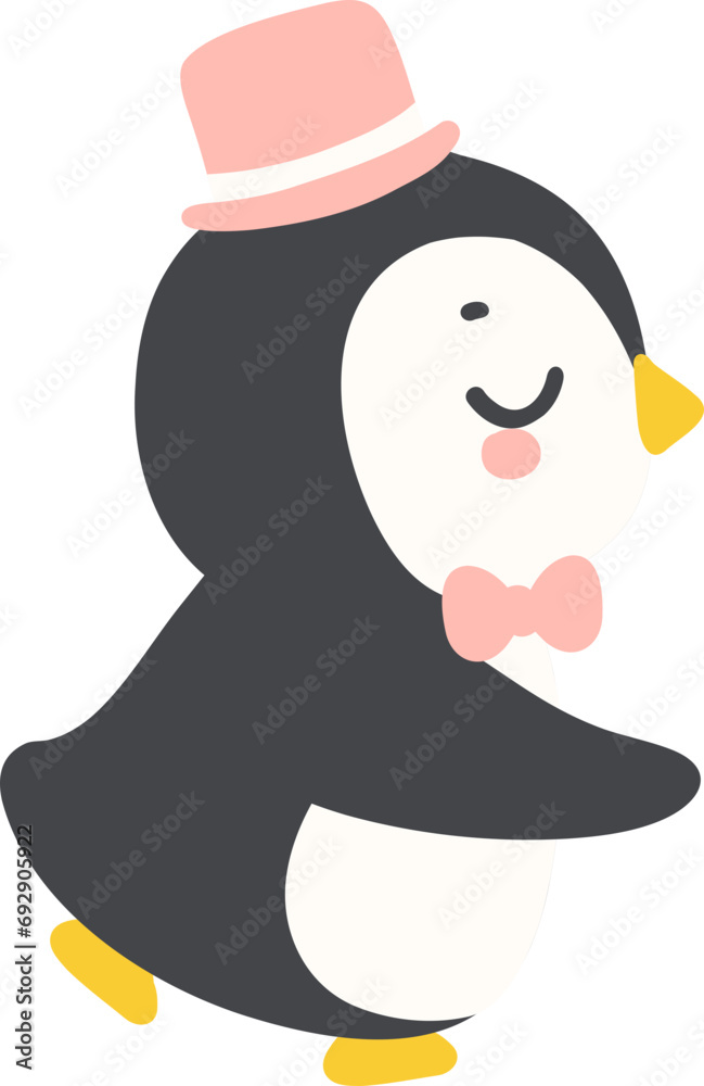 Cute Penguin groom kissing drawing Cute Penguin groom kissing drawing