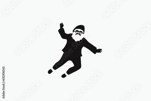 vector illustration of a cartoon Santa Claus