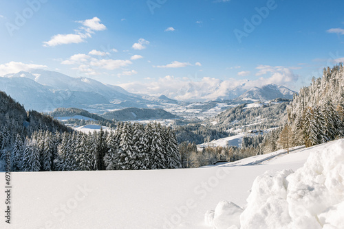 Winter Landscape in the Alps in upperaustria, Pyhrn-Priel photo