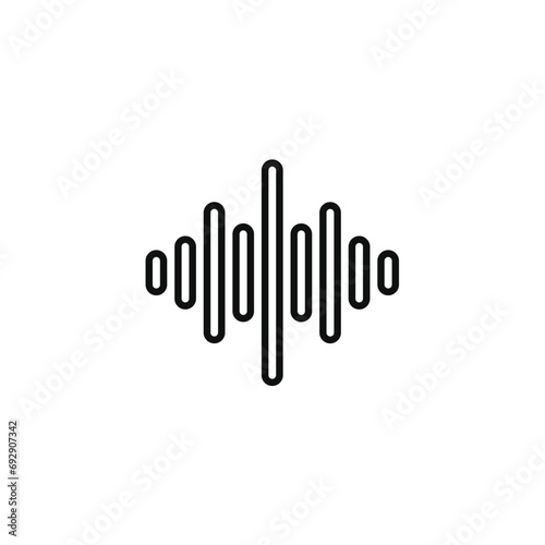 Sound wave line icon isolated on transparent background