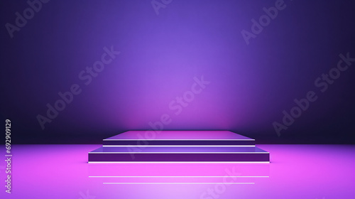 3d render abstract violet background empty staircase © Data