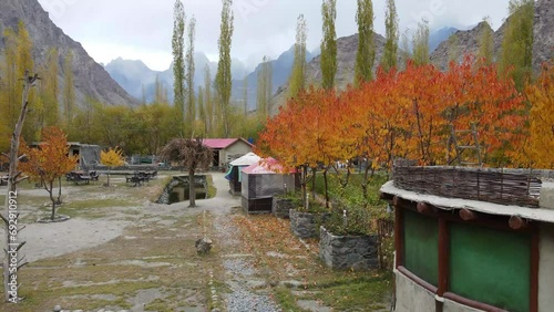 Drone footage of Skardu Valley Located In Gilgit-Baltistan, Pakistan photo