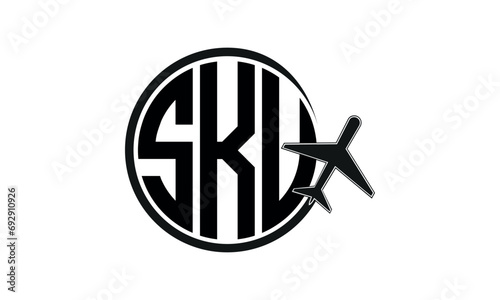 SKU three initial letter circle tour & travel agency logo design vector template. hajj  umrah agency, abstract, wordmark, business, monogram, minimalist, brand, company, flat, tourism agency, tourist 