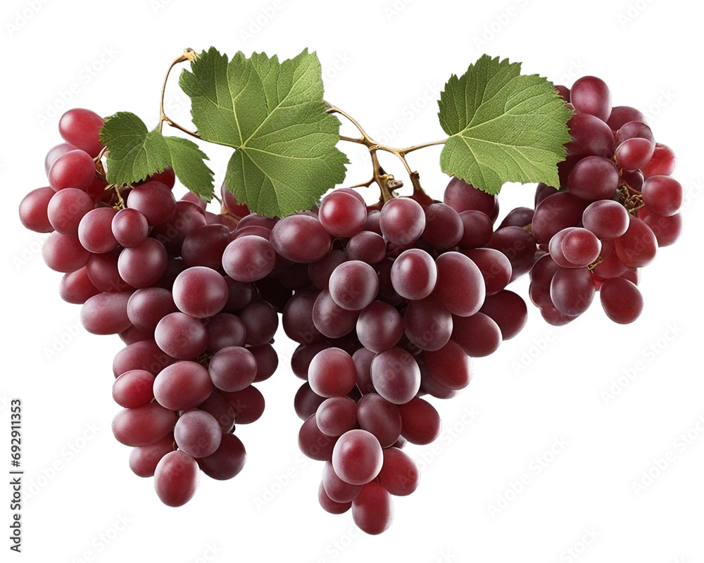 Fototapeta premium bunch of red grapes on transparent background
