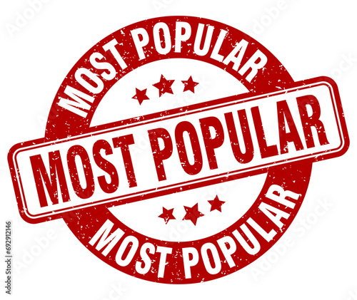 most popular stamp. most popular label. round grunge sign