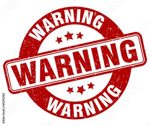 warning stamp. warning label. round grunge sign