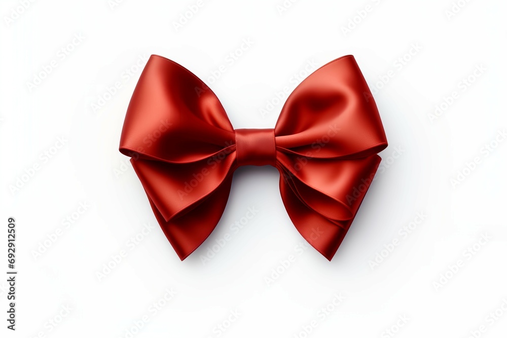 red bow on white background