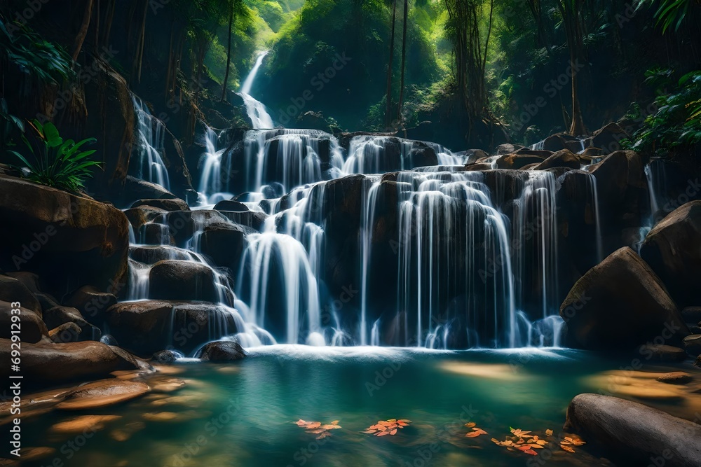 waterfall in the forest waterfall in the forest