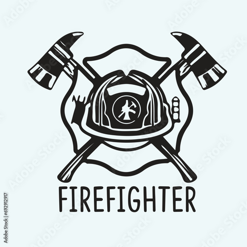 Firefighter Print ready vector design for Tshirt, Mug and printing item. Firefighter bundle design  .Firefighter Black and white view. Firefighter design vector set. Firefighter Icon bundle .