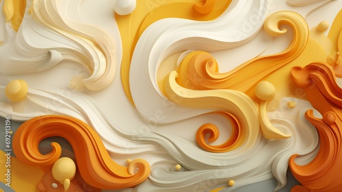 Creamy Swirls and Whirls in a Delightful Dance of Vanilla and Caramel Tones photo