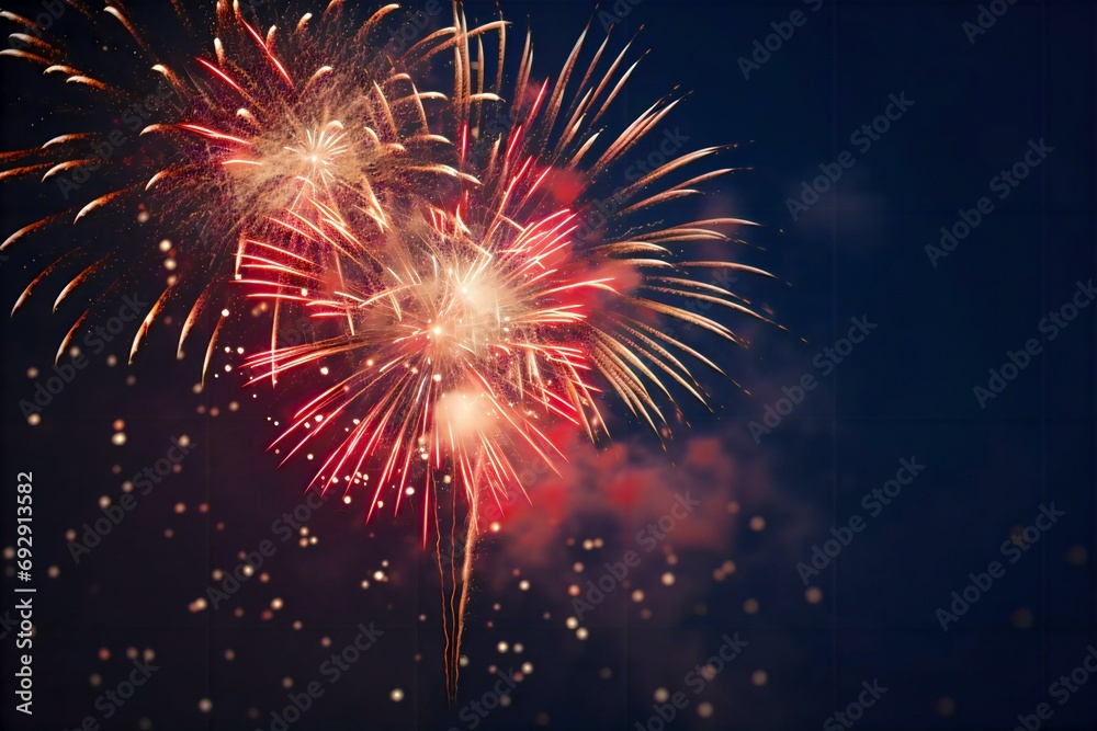 Fototapeta premium red fireworks