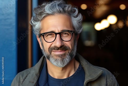 glasses man mature handsome happy portrait Closeup old father goggles white head shot photogenic adult specs 1 grey positive beard wrinkle eyewear face eyesight background optometry vision isolated photo