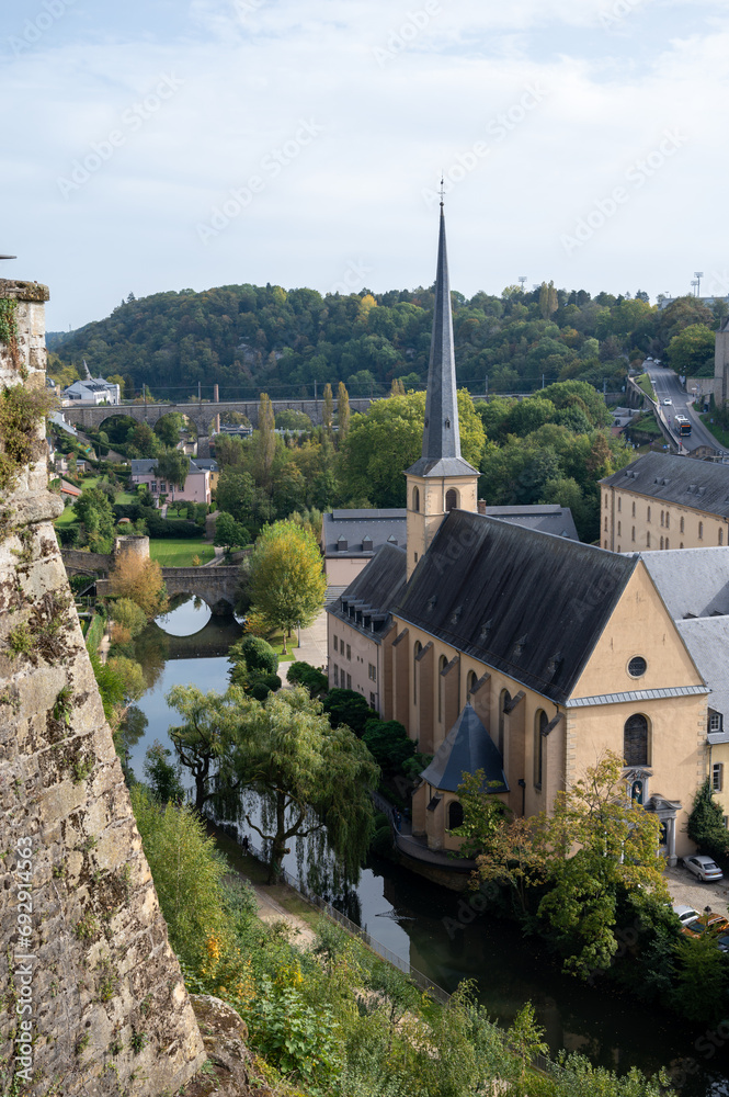Views of Luxembourg or Luxembourg City capital city of Luxembourg country and one of de facto capitals of European Union
