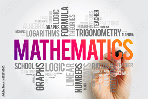 Naklejka Mathematics word cloud collage, education concept background