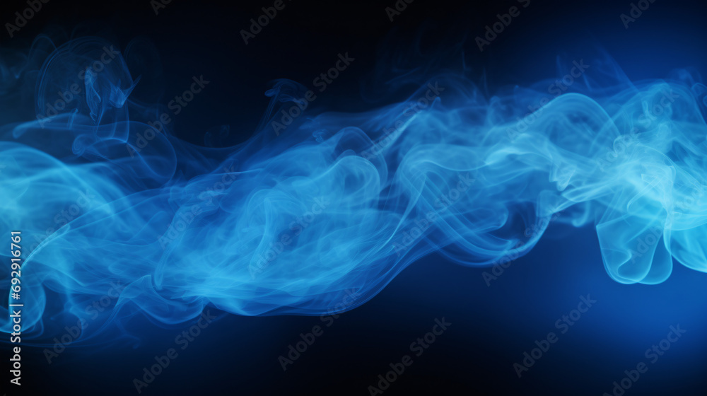 3d render blue smoke filling empty space fume