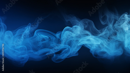 3d render blue smoke filling empty space fume
