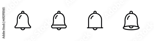 Notification bell icon set. bell icon vector illustration photo