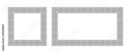 Celtic Knot Square Frame Border Decorative Ornament Vector Illustration Rectangle Square Layout
