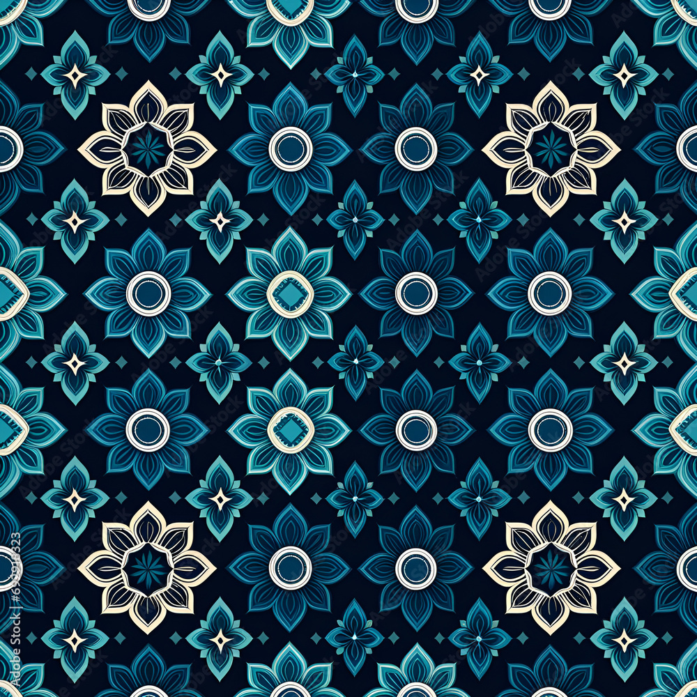 Fototapeta premium abstract designs, geometric shapes, animal motifs, monogram Seamless pattern design,textile pattern, a collection of Korean words