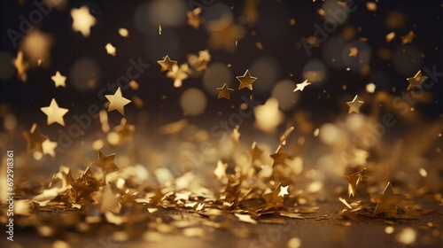 golden confetti stars new year background