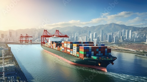vessel port ship cargo illustration freight maritime, ex im, terminal berthing vessel port ship cargo