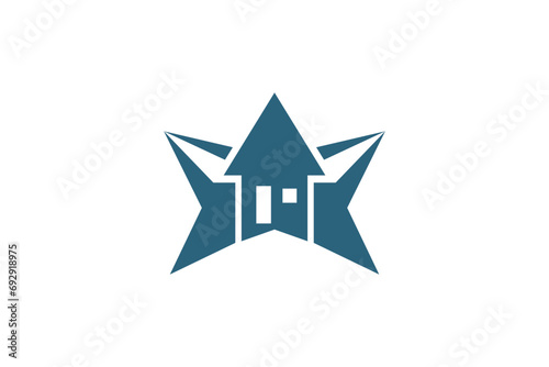 Fototapeta Naklejka Na Ścianę i Meble -  star logo design with house concept