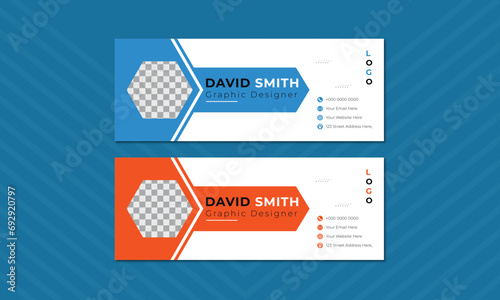 Modern email signature template,  Corporate mail business email signature banner, Set of modern email signature design.