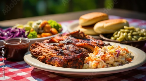 pork plate bbq food illustration sausage brisket, burger hotdog, kebab corn pork plate bbq food