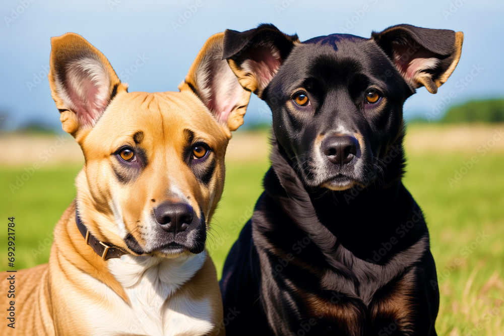 Obraz premium Portrait of a beautiful Africanis dog. Generative AI