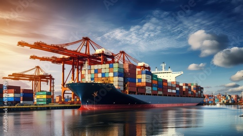 transportation goods ship cargo illustration logistics freight, export import, container maritime transportation goods ship cargo photo