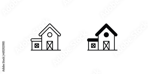 farmhouse icon with white background vector stock illustration