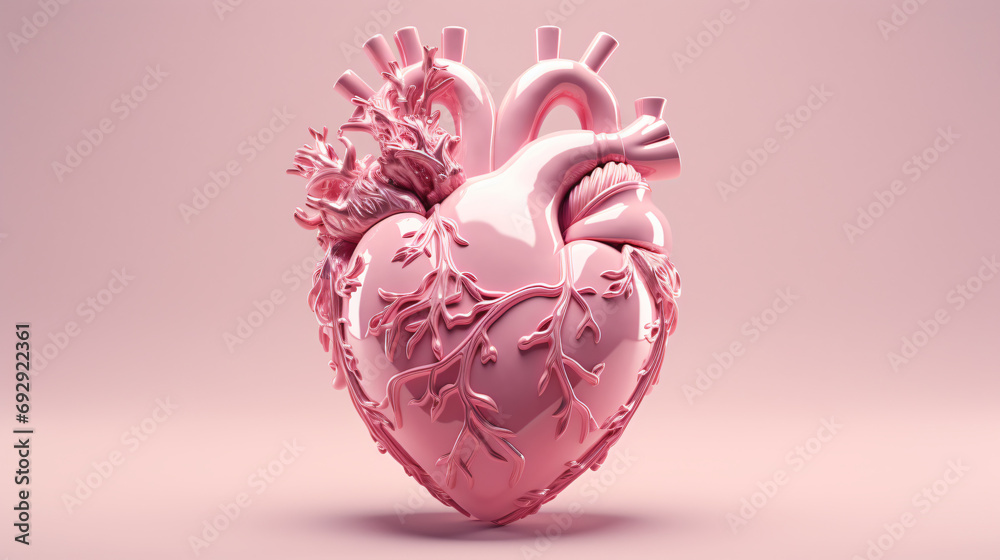 Pink Porcelain Anatomical Heart
